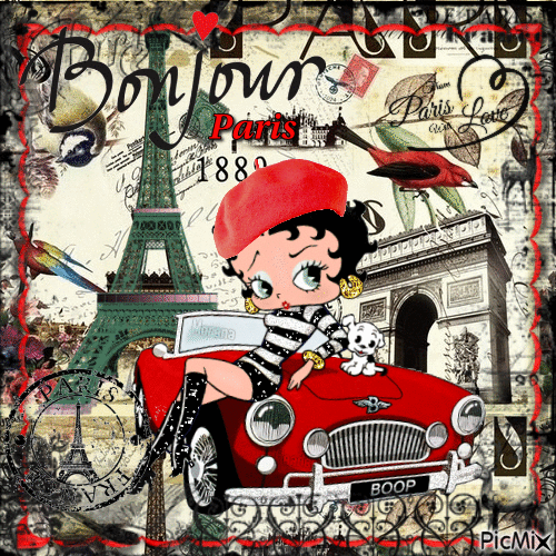 Bonjour from Paris - Бесплатный анимированный гифка