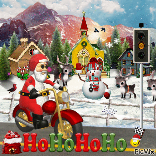 Strani veicoli di Babbo Natale - GIF animado gratis