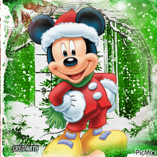 Mickey en hiver - Ilmainen animoitu GIF