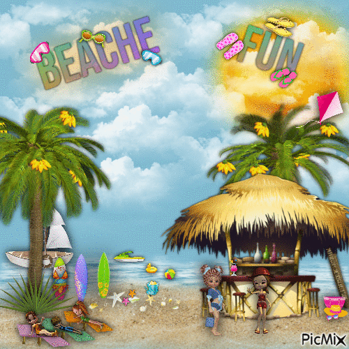 Beache Fun - Бесплатный анимированный гифка