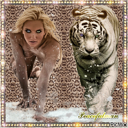 Tiger woman - Бесплатный анимированный гифка
