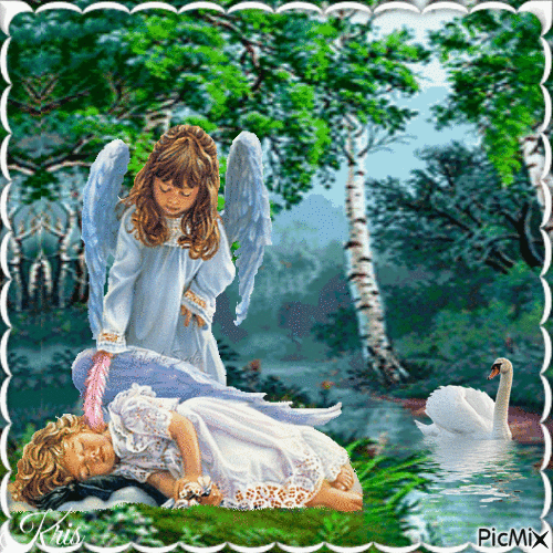 Les anges veillent sur vous - Бесплатный анимированный гифка