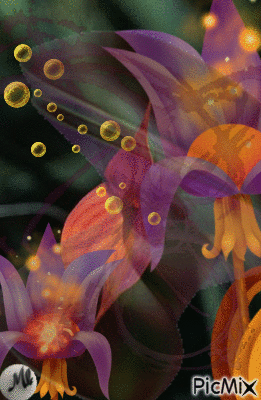 Magia floral - GIF animado grátis