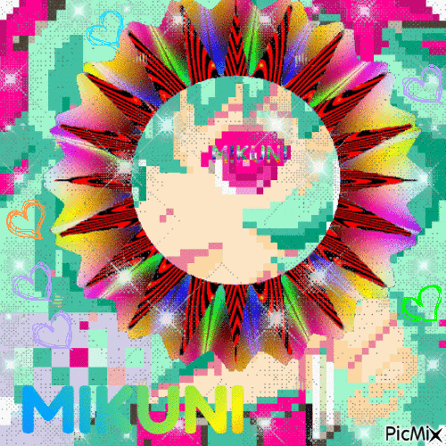 Mikuni Pixel Flower - Free animated GIF
