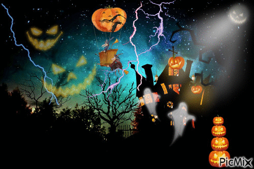 nuit d'halloween - Бесплатни анимирани ГИФ