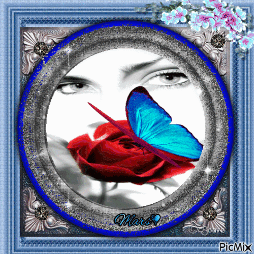 rostro  blanco con ojos azules - Ingyenes animált GIF