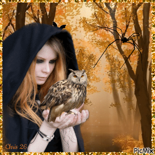CONTEST... Autumn Witch - Gratis animeret GIF