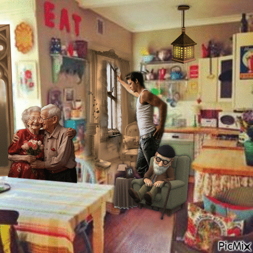 Chillin with the grandparents - Gratis animeret GIF
