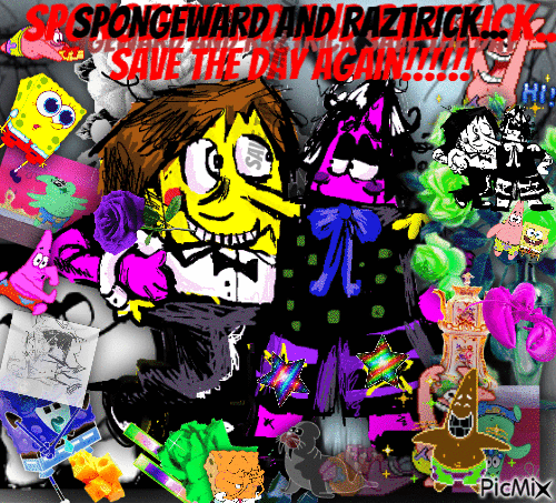 spongeward and raztrick - GIF animado grátis