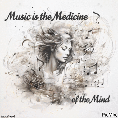Music is the Medicine of the Mind - GIF animado grátis