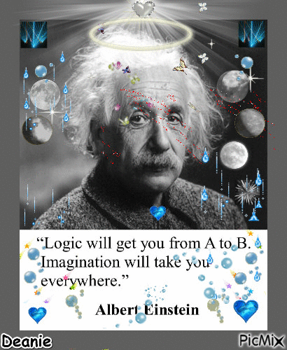 Einstein Quote on Logic vs Imagination - Free animated GIF