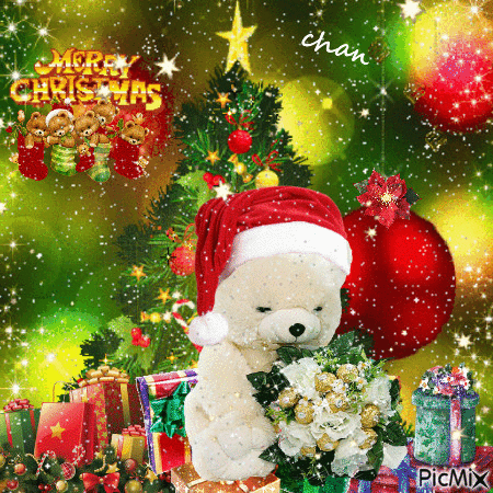 Christmas bear - Бесплатный анимированный гифка