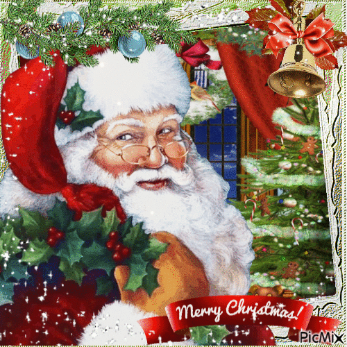 Weihnachtsmann-Porträt - GIF animé gratuit