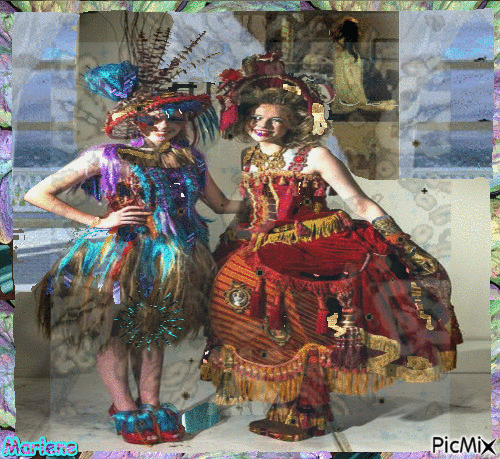 Portrait Women Colors Deco  Glitter Fashion - GIF animé gratuit