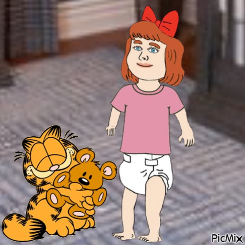 Elizabeth, Garfield and Pooky - безплатен png