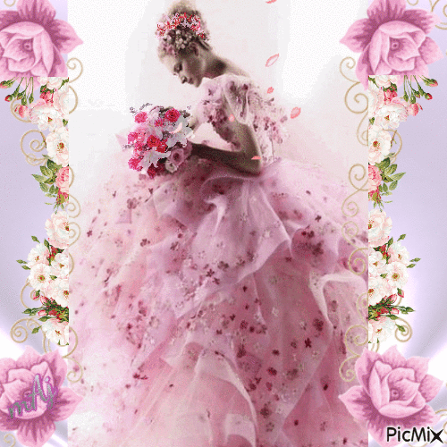 Concours "Mariée en robe rose" - GIF animé gratuit