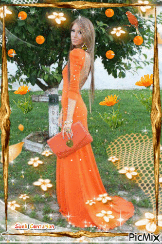 Garota Orange - Gratis geanimeerde GIF