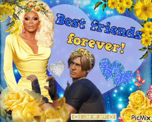 Leon Kennedy and his bff - Free animated GIF