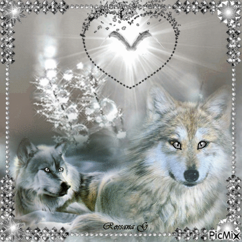 J'adore les loups - Δωρεάν κινούμενο GIF