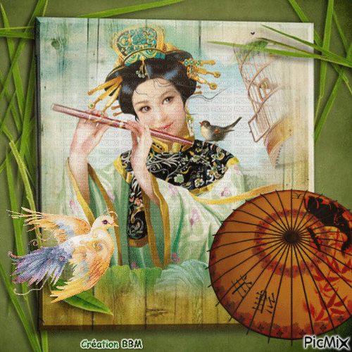 Portrait femme chinoise par BBM - Gratis animeret GIF