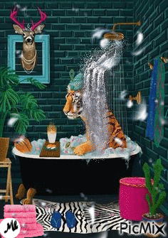 Una buena ducha - Nemokamas animacinis gif