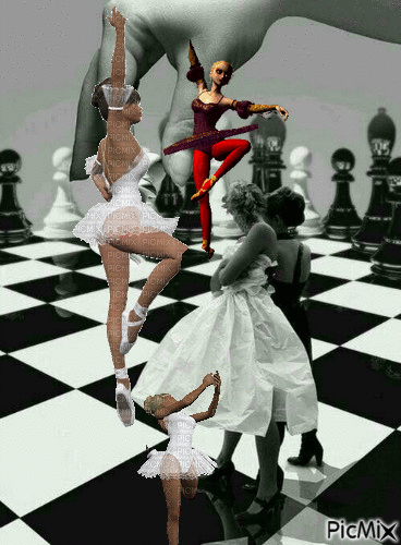 Bailarinas de ajedrez - Gratis geanimeerde GIF