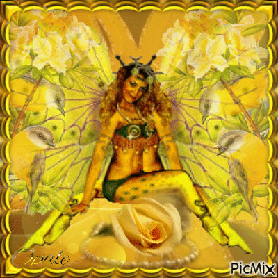 Yellow Butterfly - GIF animado gratis