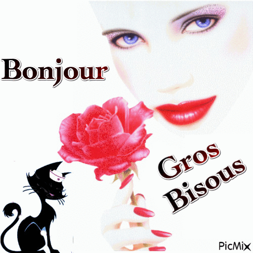 bonjour gros bisous - GIF เคลื่อนไหวฟรี