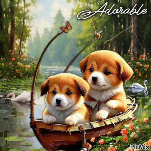Adorable Puppies - 無料のアニメーション GIF