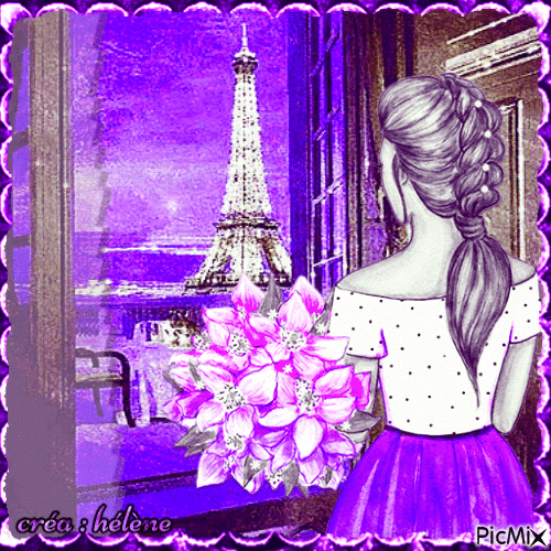 París en violet - Gratis animeret GIF