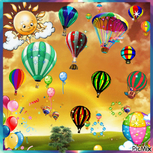 Journée du montgolfière !! - 免费动画 GIF
