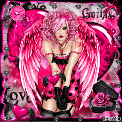 Gothic Valentine Angel - Gratis geanimeerde GIF