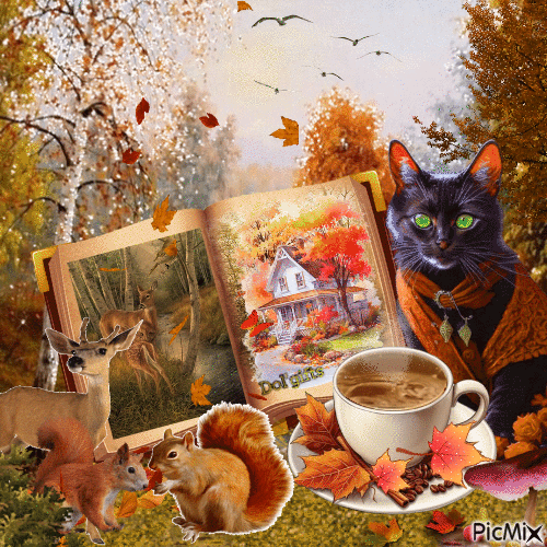 Livro com images sobre o Outono - Ilmainen animoitu GIF