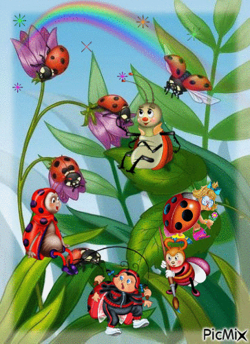 Ladybugs - GIF animé gratuit