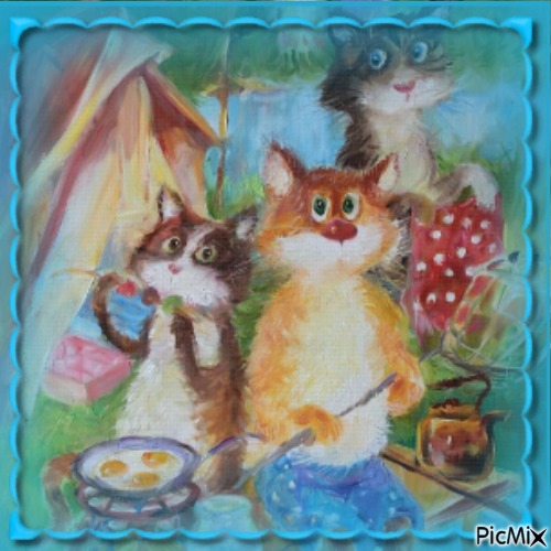 CHATS AU CAMPING - Free PNG