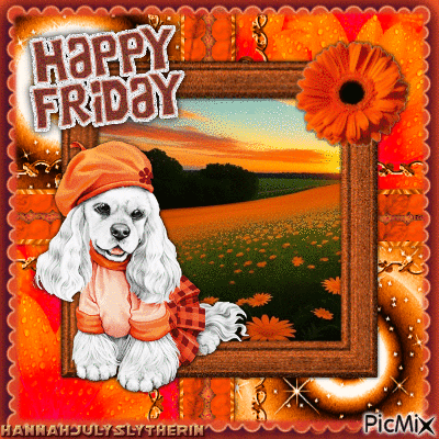 [♣]Happy Friday with Spaniel[♣] - Free animated GIF