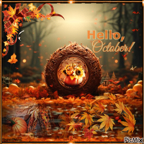Hallo Oktober - Gratis animerad GIF
