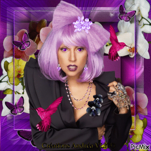 ORCHIDEES ET COLIBRIS - Darmowy animowany GIF