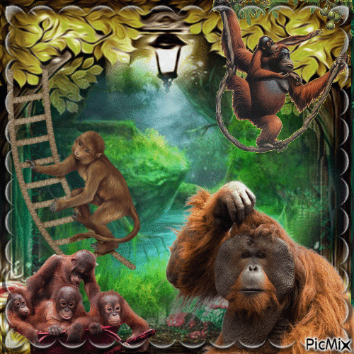 les singes - Zdarma animovaný GIF