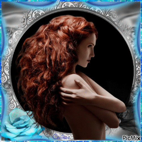 Femme aux cheveux rouges - Animovaný GIF zadarmo