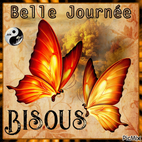 butterfly bisous - Gratis animerad GIF