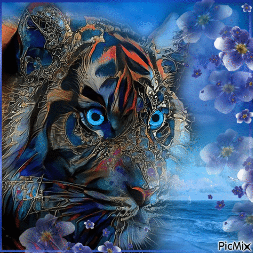 Tiger Art - GIF เคลื่อนไหวฟรี