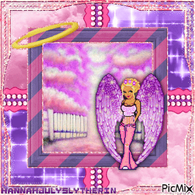{==}Angel Girl in Pink & Purple Tones{==} - Бесплатный анимированный гифка