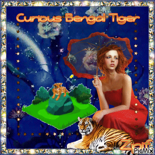 Curious Bengal Tiger - Gratis geanimeerde GIF