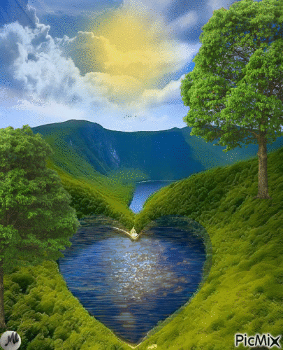 Lago corazón - Bezmaksas animēts GIF