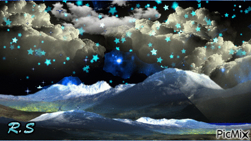 Stars Rain - GIF animado gratis