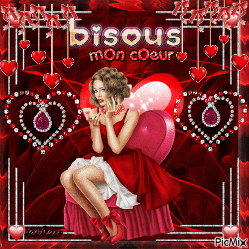 Bisous mon coeur - Бесплатный анимированный гифка
