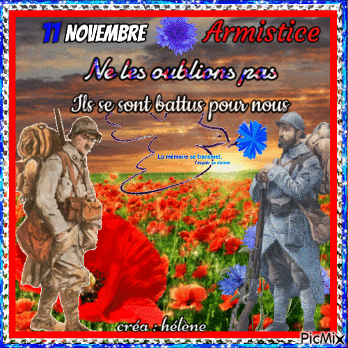 Armistice / Jour de commémoration - Бесплатный анимированный гифка