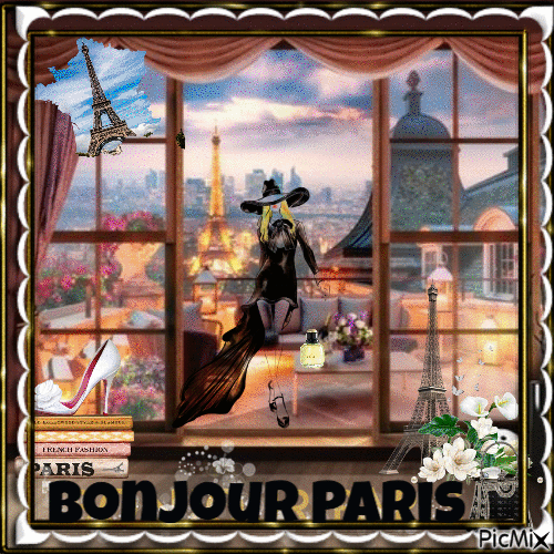 bonjour paris - Zdarma animovaný GIF