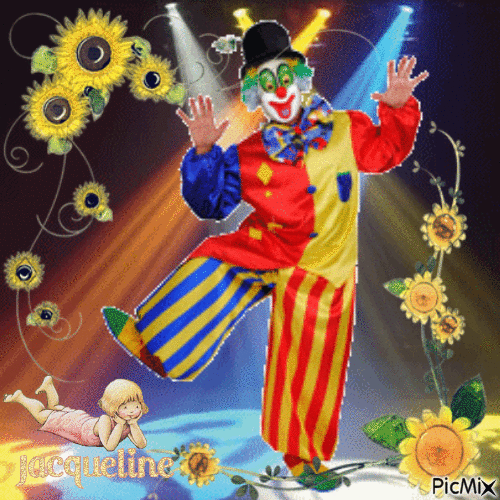 bravo  le clown - GIF animado grátis